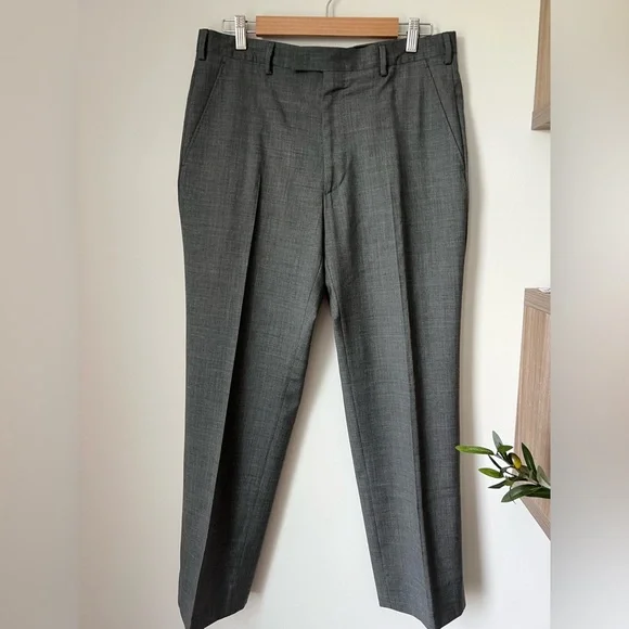 34X30” Valentino Grigio Chiaro Straight Leg Wool